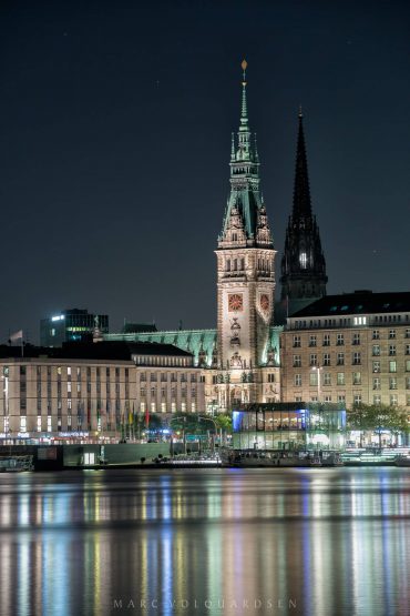 Town Hall of Hamburg at Night